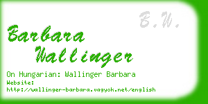 barbara wallinger business card